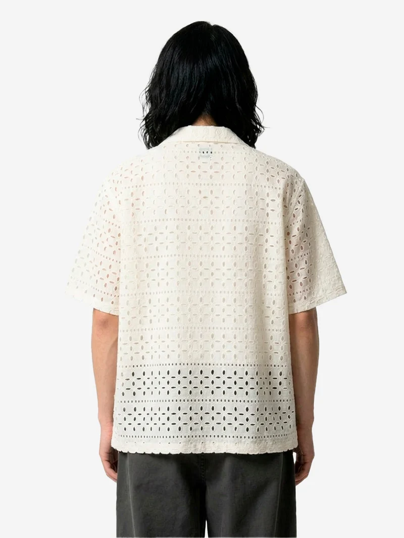 Camicia 'Cabana' bianca traforata con ricamo a intaglio