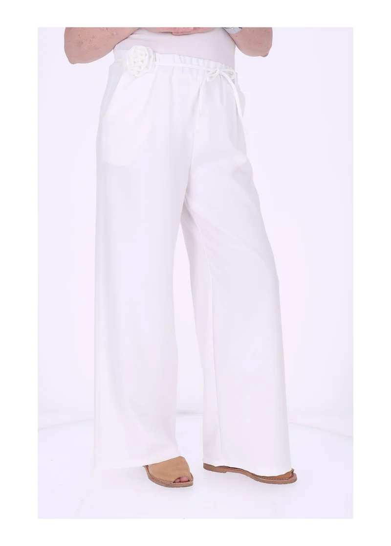 Schlupf-Hose Damen Blumengürtel