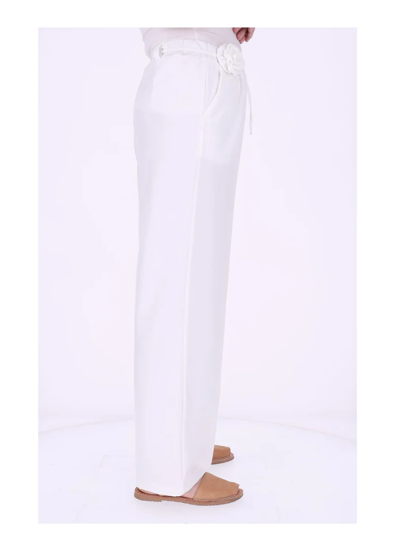 Schlupf-Hose Damen Blumengürtel