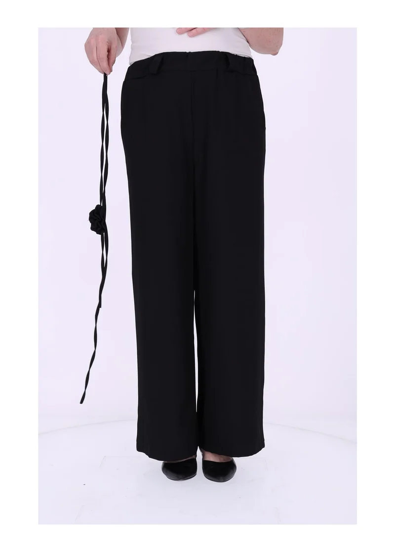 Schlupf-Hose Damen Blumengürtel