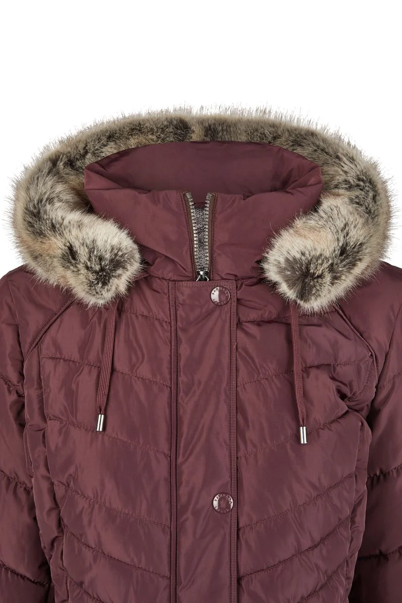Jacke Down Free mit Kapuze und Webpelz