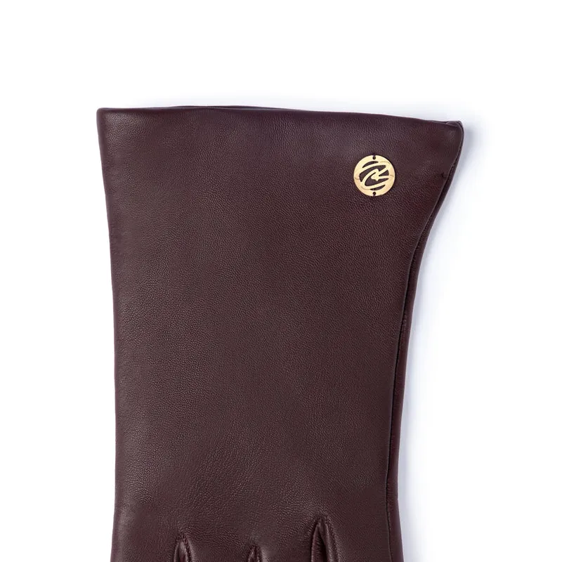 Isabel Bernard Honoré Eleanor dunkelbraune Lederhandschuhe aus Ziegenleder IB67000-331-8
