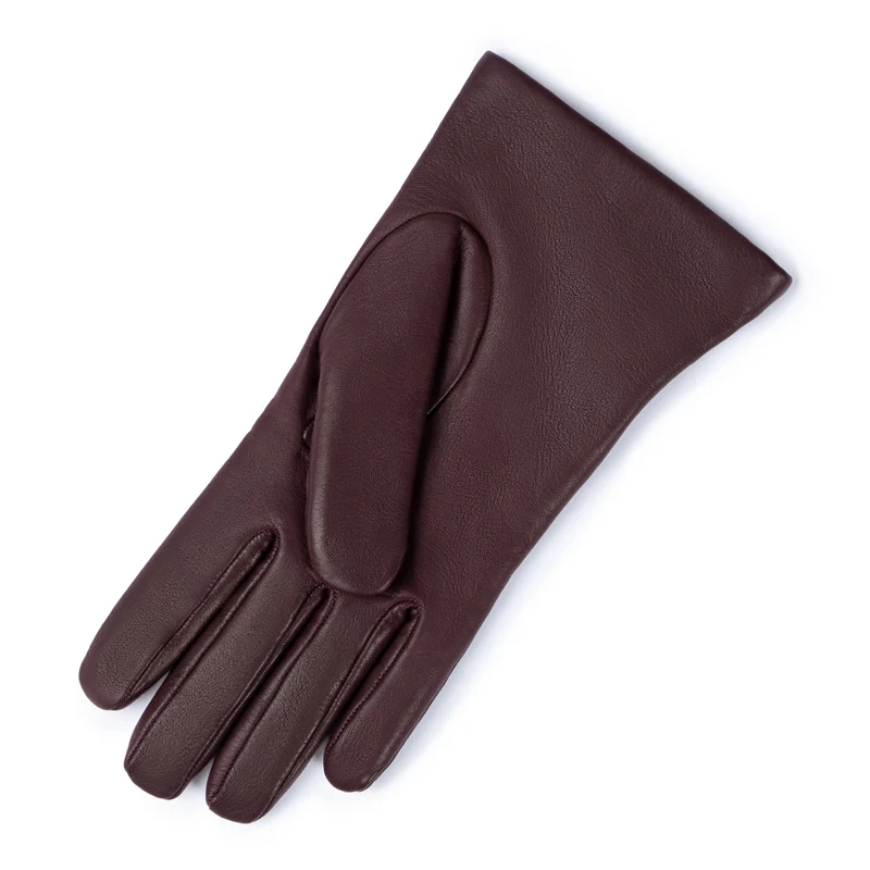 Isabel Bernard Honoré Eleanor bordeauxrote Lederhandschuhe aus Ziegenleder IB67000-352-7.5