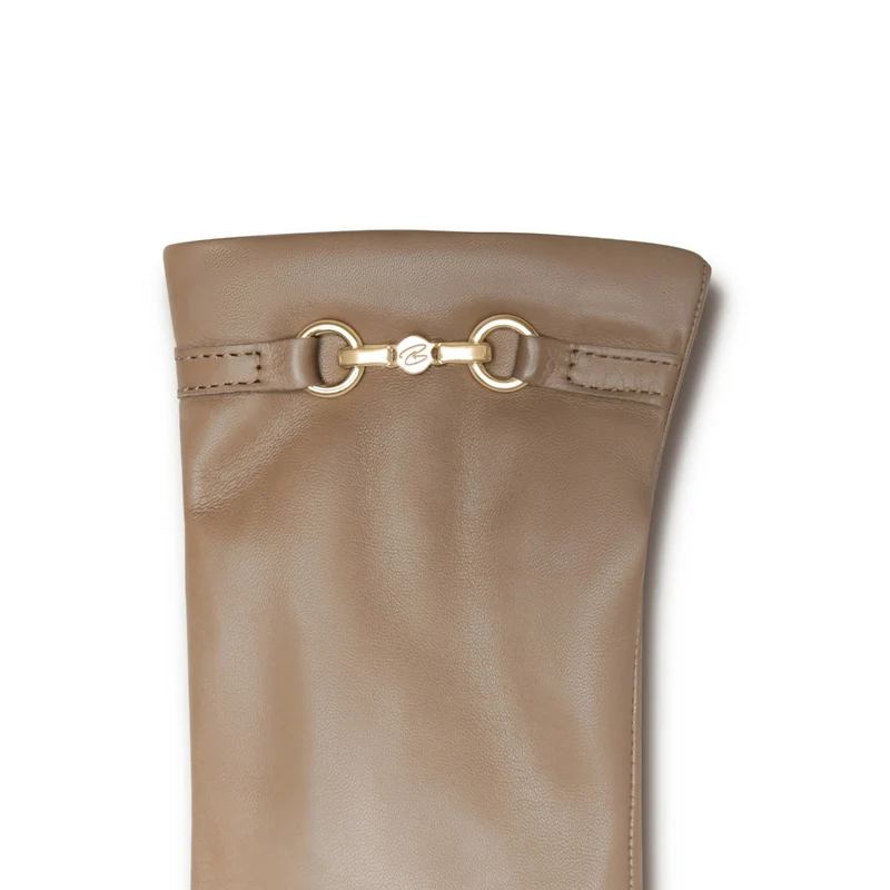 Isabel Bernard Honoré Marcelia Taupe Ziegenfell Leder Handschuhe IB67001-378-6.5