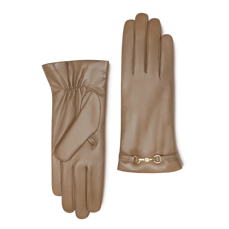 Isabel Bernard Honoré Marcelia Taupe Ziegenfell Leder Handschuhe IB67001-378-6.5