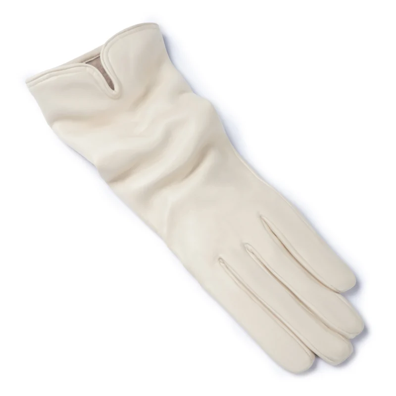 Isabel Bernard Honoré Sylvie cremefarbene Lederhandschuhe aus Ziegenleder IB67004-372-7