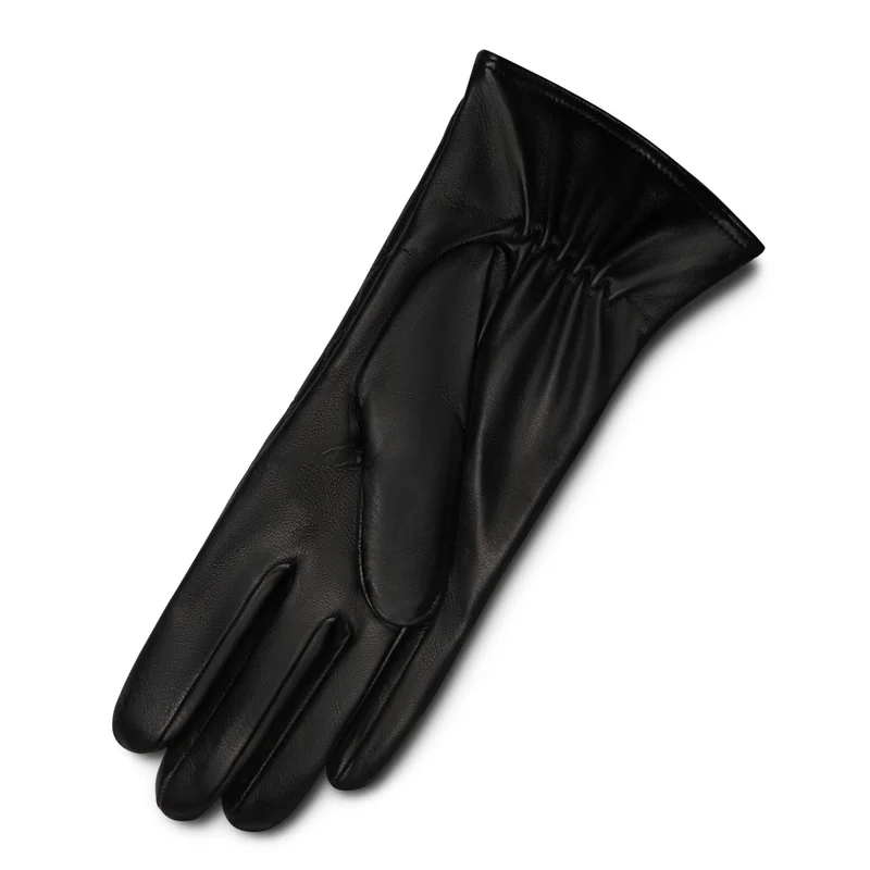 Isabel Bernard Honoré Rosette Schwarz Ziegenfell Leder Handschuhe IB67002-301-6.5