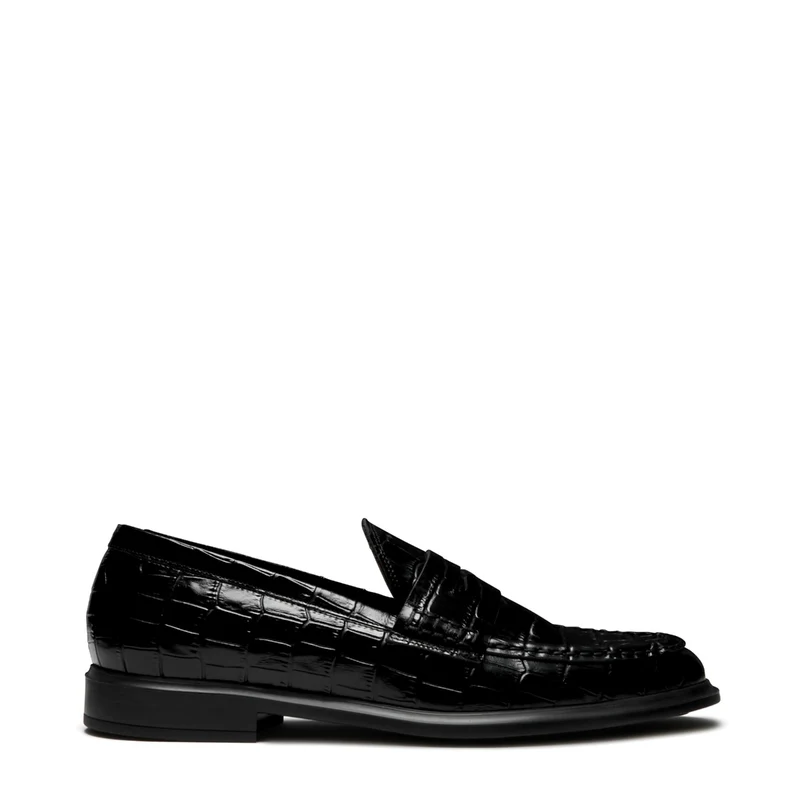 Isabel Bernard Vendôme Blandine Kroko Schwarz Kalbsleder Loafers IB51015-201-38