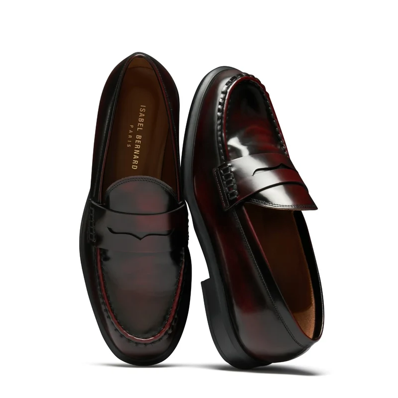Isabel Bernard Vendôme Blandine Bordeaux Spazzolato Leder Loafers IB51015-652-39