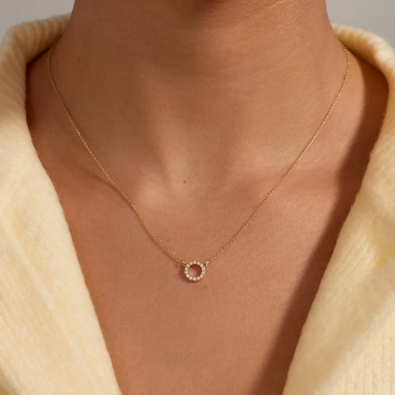 Beloro Jewels Monte Napoleone Irene 9 Karat Gold Halskette mit Zirkonia-Steinen BO340048