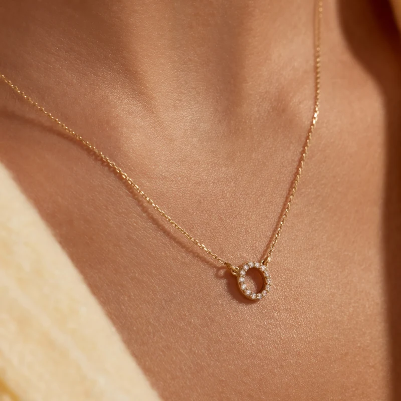Beloro Jewels Monte Napoleone Irene 9 Karat Gold Halskette mit Zirkonia-Steinen BO340048