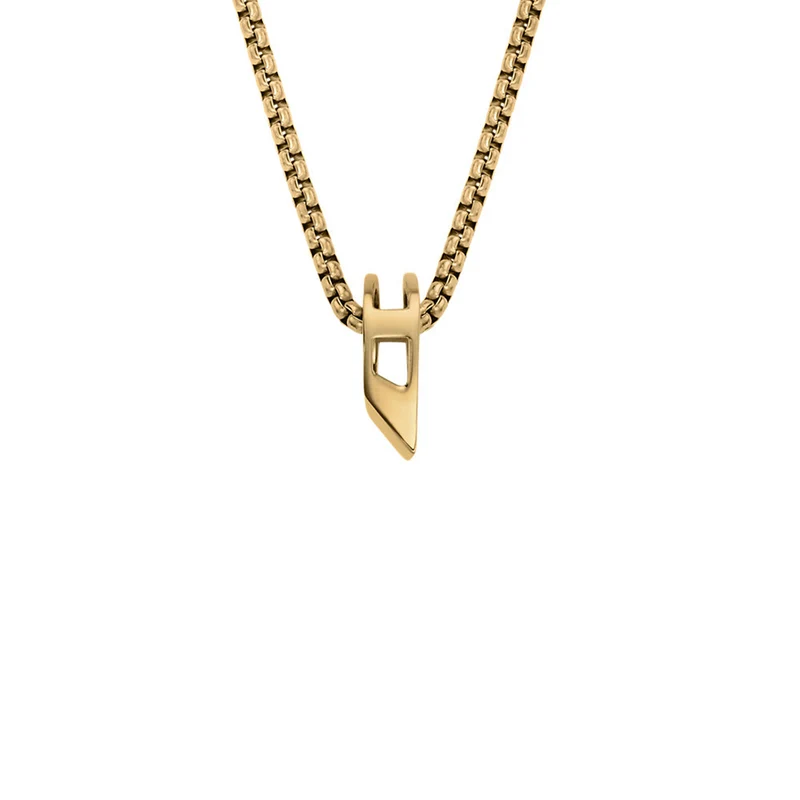 Diesel D Logo Stainless Steel Unisex Necklace DX1670710