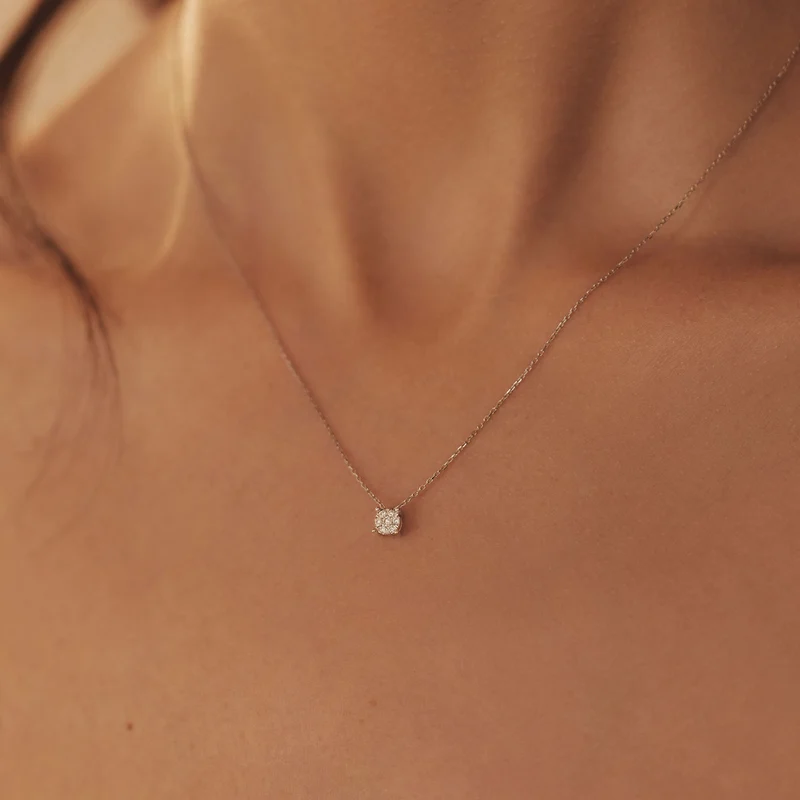 Isabel Bernard De la Paix Hanaé 14 Karat | Weißgold Halskette | Diamant 0.08 Karat | IBD350009