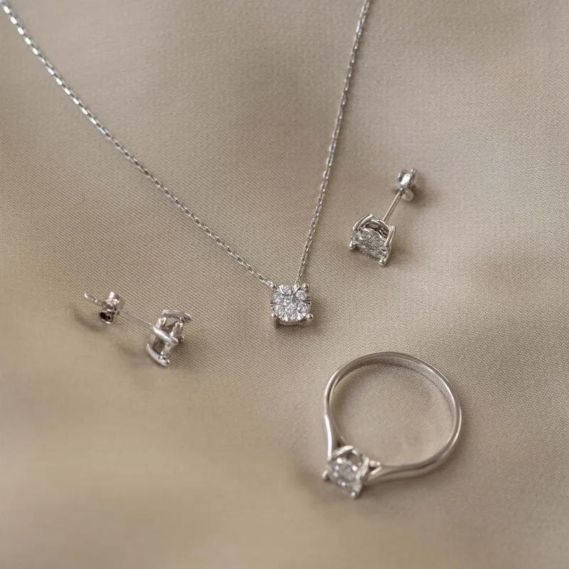 Isabel Bernard De la Paix Hanaé 14 Karat | Weißgold Halskette | Diamant 0.08 Karat | IBD350009