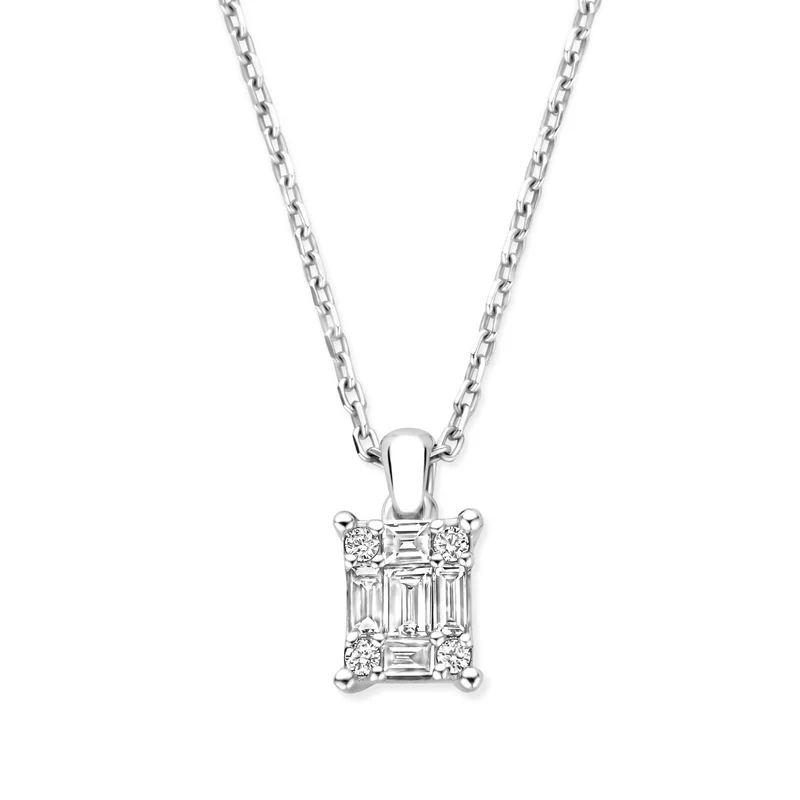 Isabel Bernard De la Paix Maxime 14 Karat Weißgoldkette mit Diamant 0.13 ct IBD350023