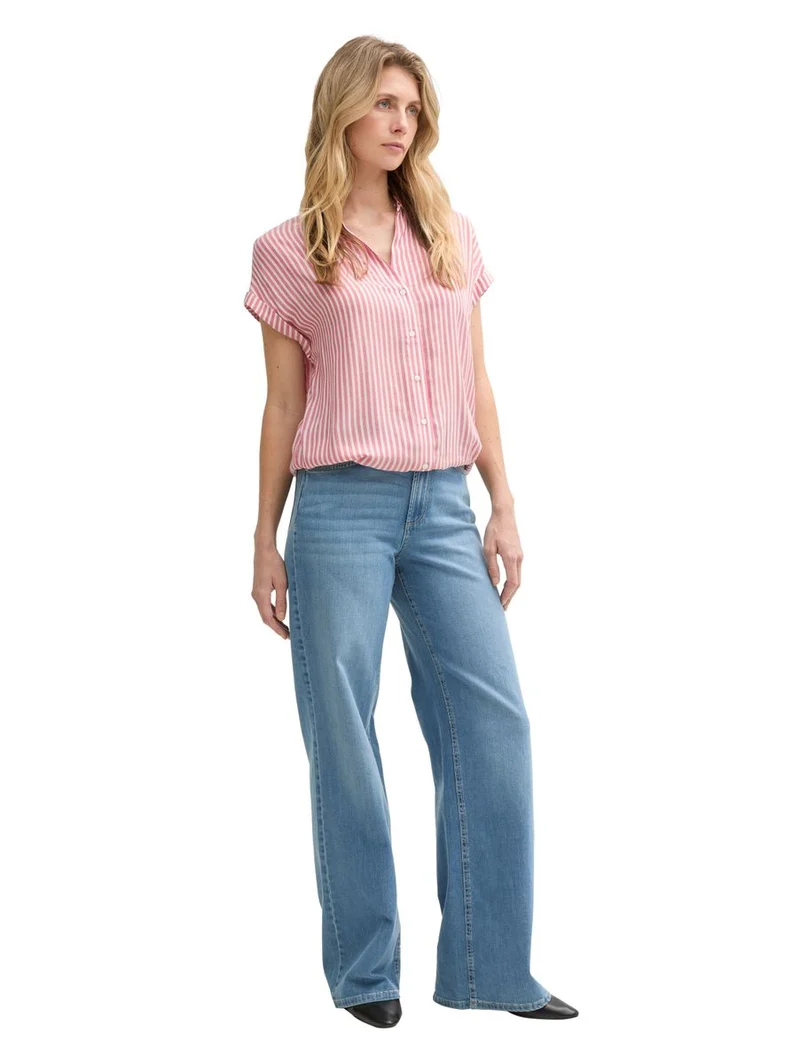 Loose Fit Bluse mit Streifenmuster