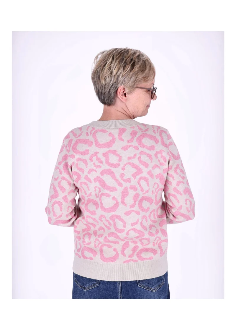 TARA M Damen Strickpullover Leopard