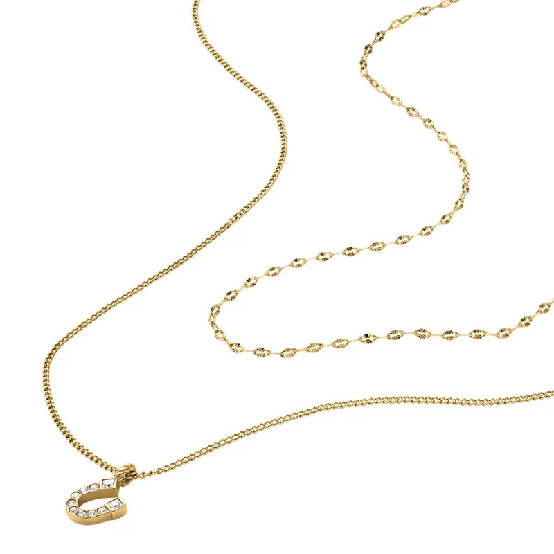Fossil Sutton Gold Coloured Stainless Steel Necklace JF04906710