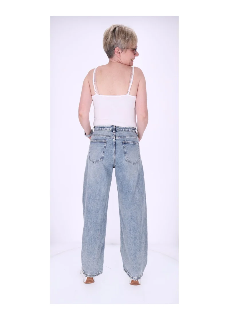 Ballon Jeans Damen weites Bein