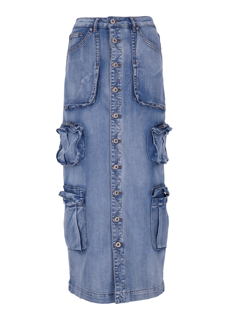 Splash of Color Jeansrock Cargo