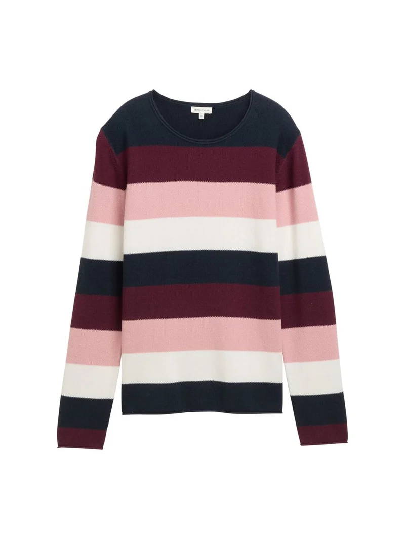 Knit structured striped