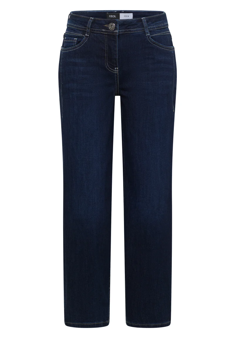 CECIL - High Waist Barrel Leg Jeans im Loose Fit - Farbe: Dark blue wash