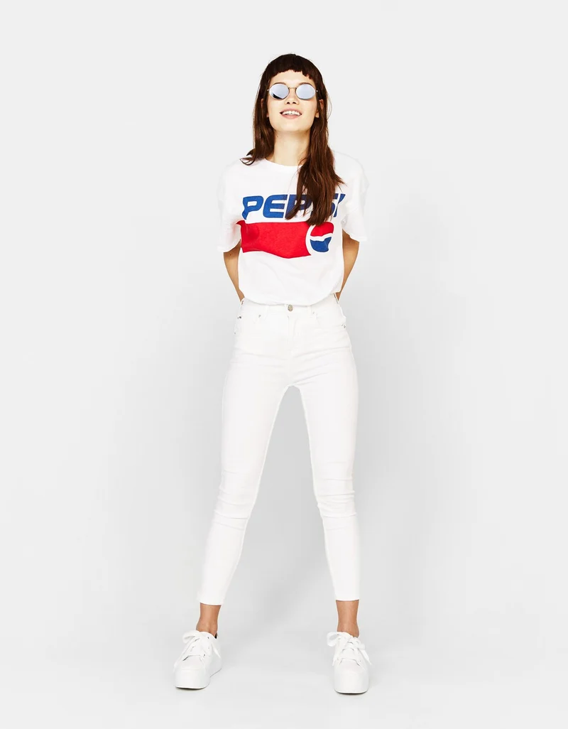 Skinny mid-rise trousers