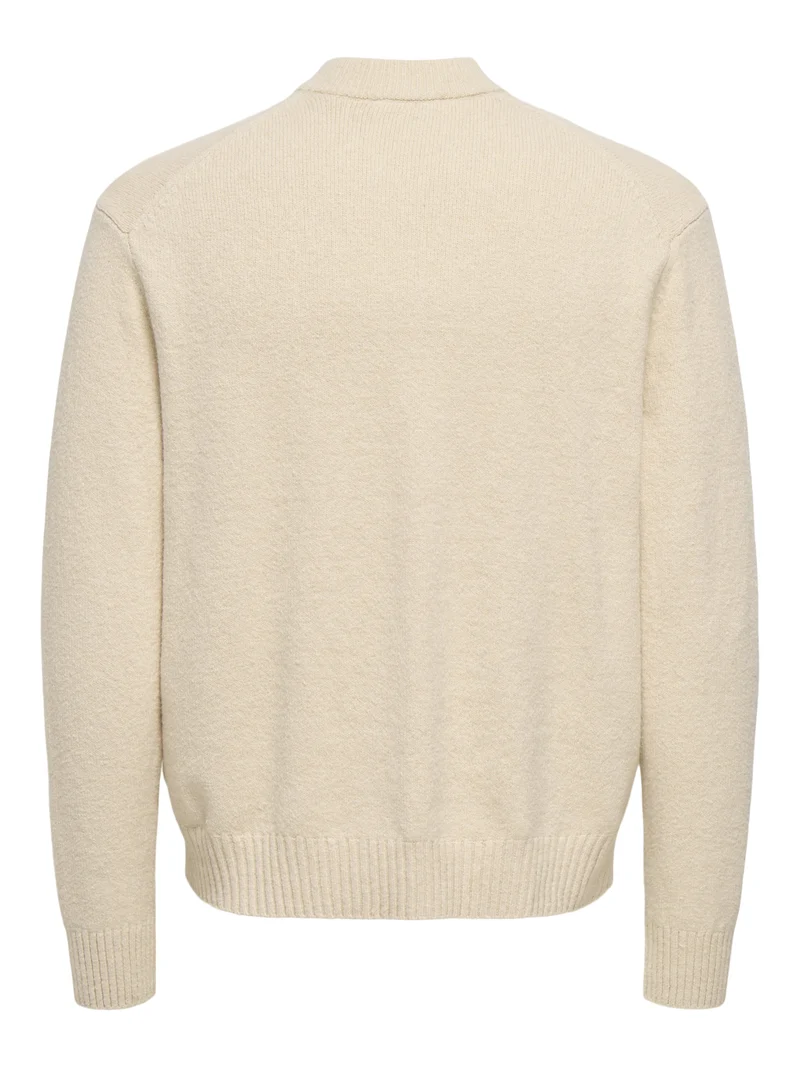 ONSJAMES RLX CARDIGN KNIT, Oatmeal