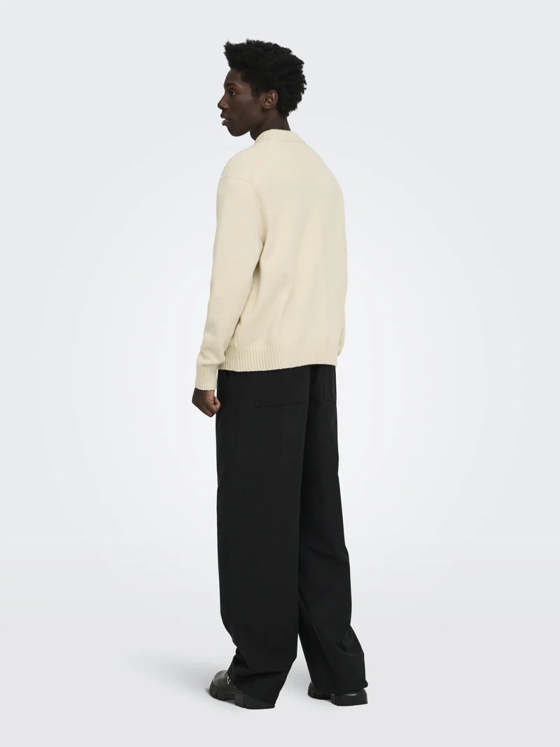 ONSJAMES RLX CARDIGN KNIT, Oatmeal