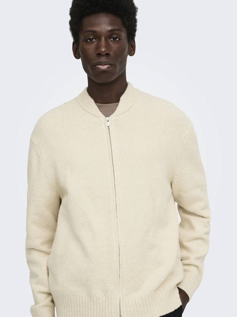 ONSJAMES RLX CARDIGN KNIT, Oatmeal
