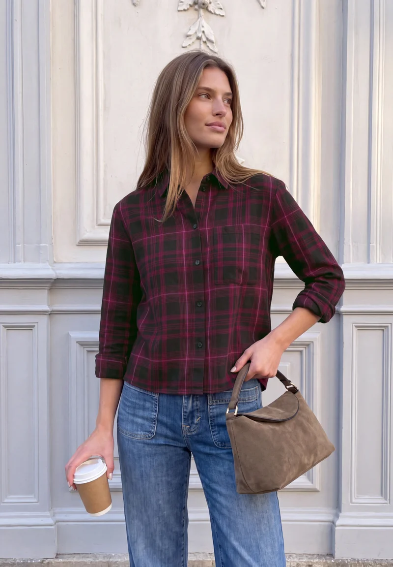 LTD QR Studio_YD Check Shirtco, russet red