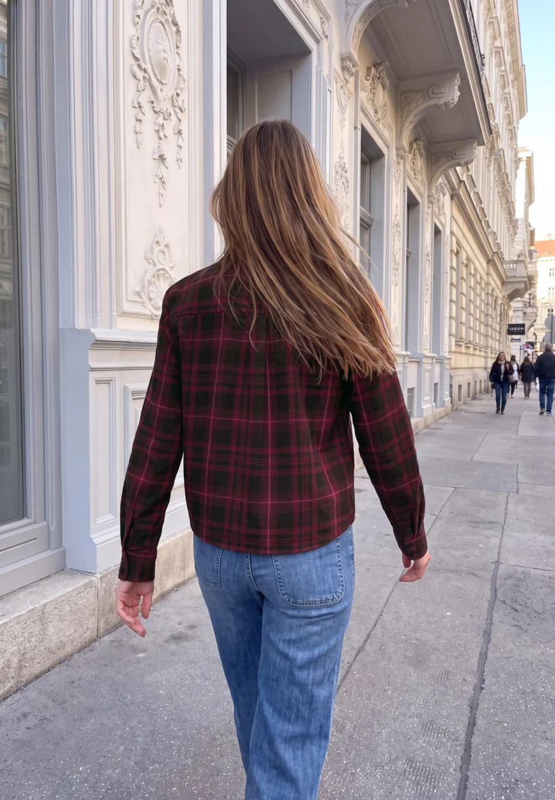 LTD QR Studio_YD Check Shirtco, russet red