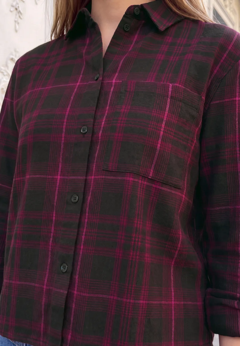 LTD QR Studio_YD Check Shirtco, russet red