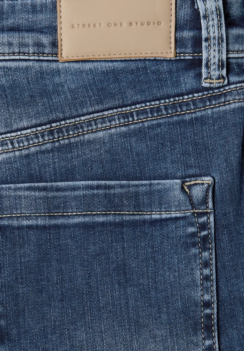 QR Studio Style Luca Wide Leg,, mid blue heavy washed