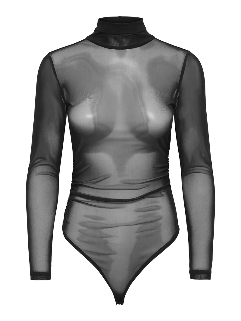 ONLOPUS LS GLITTER MESH BODYSTOCKIN, Black