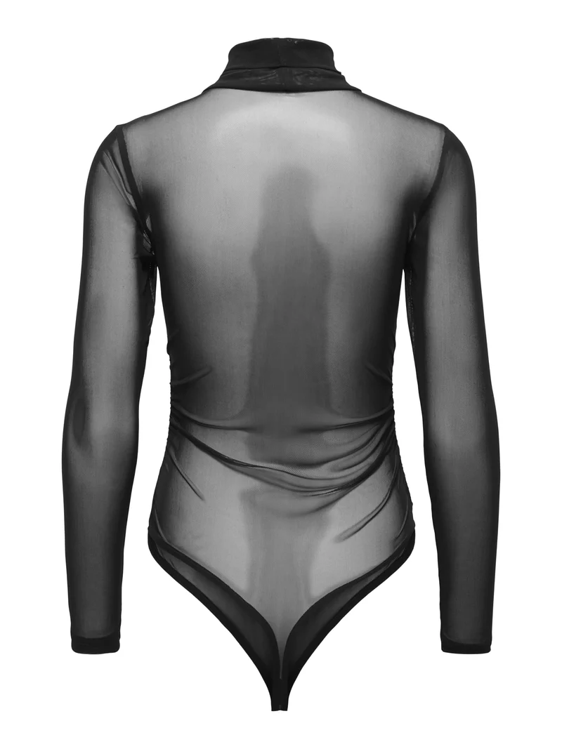 ONLOPUS LS GLITTER MESH BODYSTOCKIN, Black