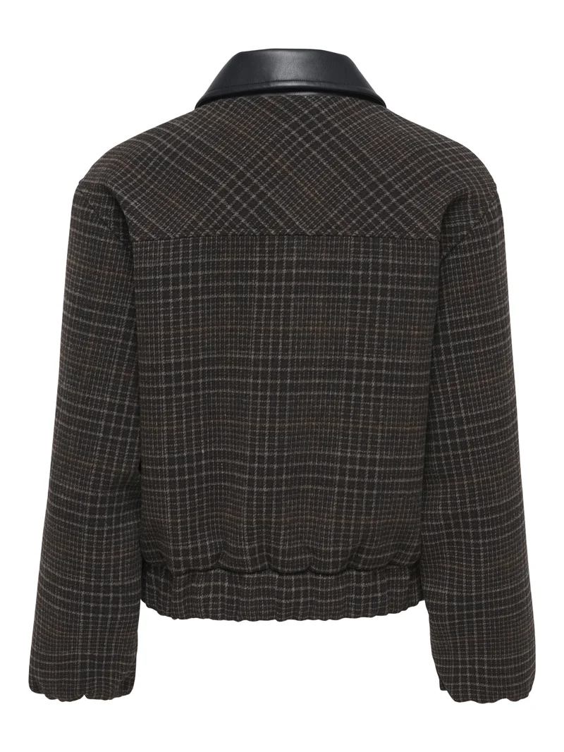 ONLMIKA CHECK BOMBER JACKET OTW, Black Coffee/Check