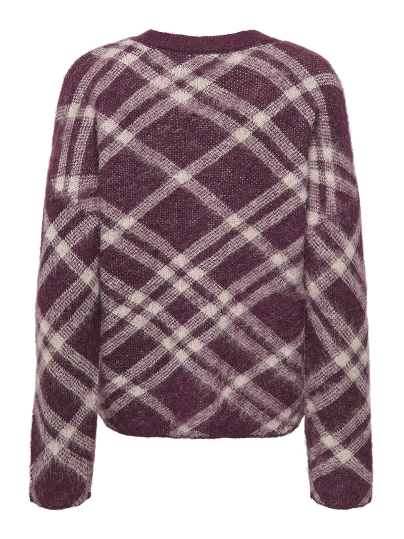 ONLNOEME LS PATTERN O-NECK KNT, Fig/Oatmeal/Mel