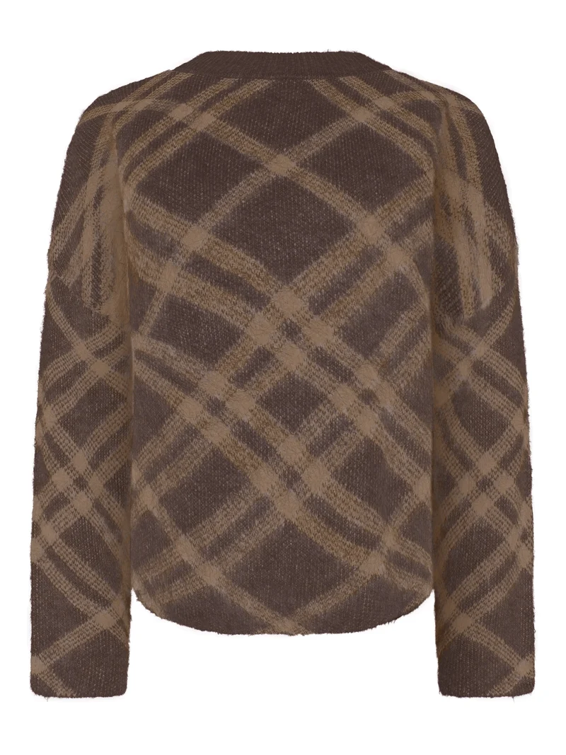 ONLNOEME LS PATTERN O-NECK KNT, Chocolate Martini/Cocoa Creme/Mel