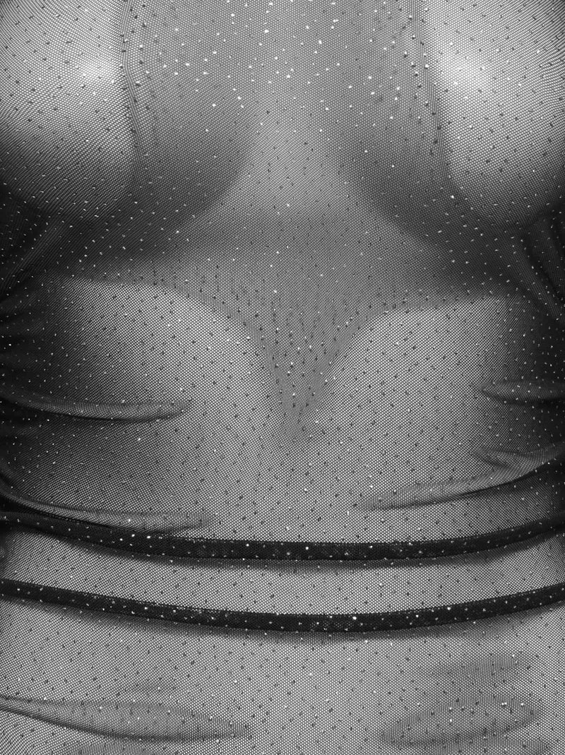 ONLOPUS LS GLITTER MESH BODYSTOCKIN, Black/Silver glitter dots (opus)