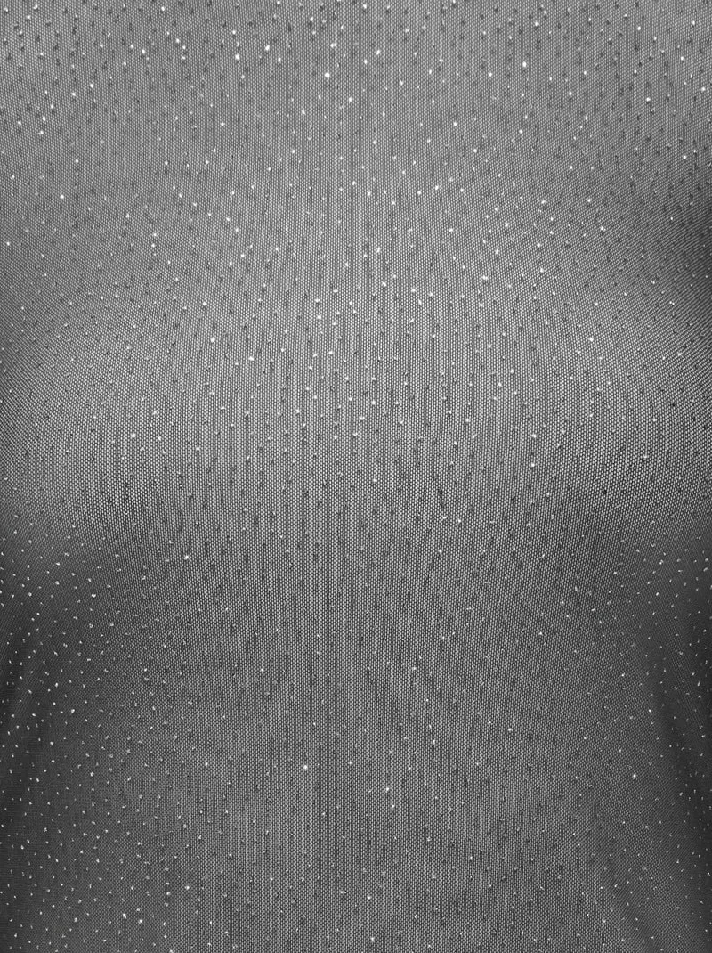 ONLOPUS L/S MESH TOP JRS, Black/Silver glitter dots (opus)