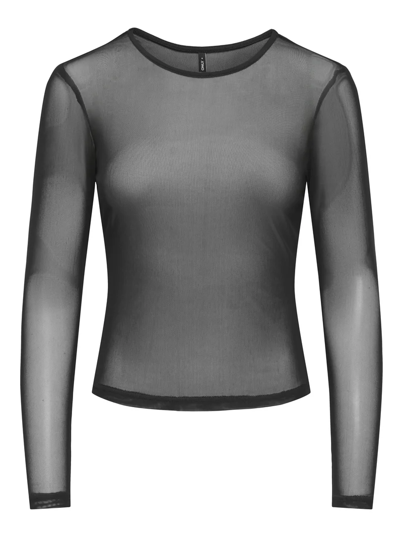 ONLOPUS L/S MESH TOP JRS, Black