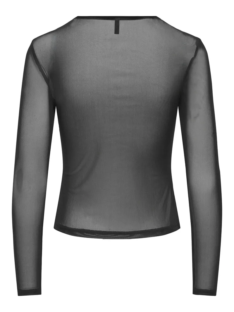 ONLOPUS L/S MESH TOP JRS, Black
