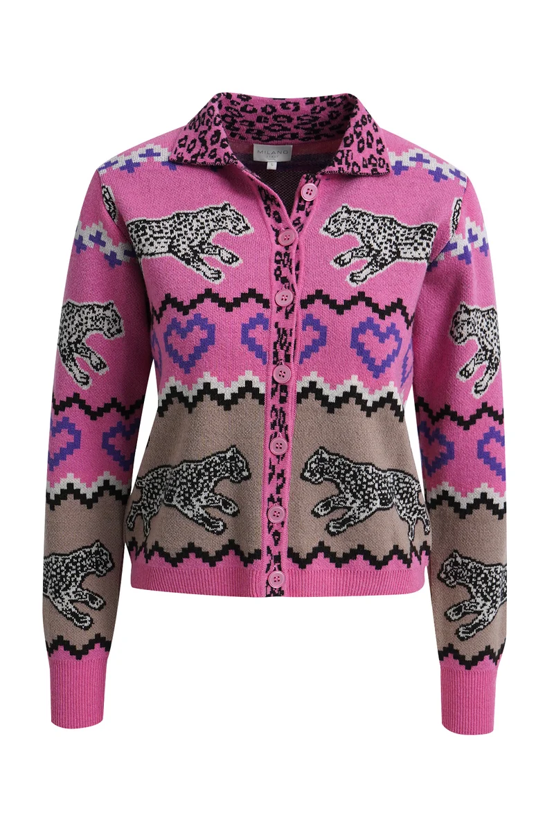 1/1 SLEEVE WITH COLLAR, LIGHT FUCHSIA PRINT