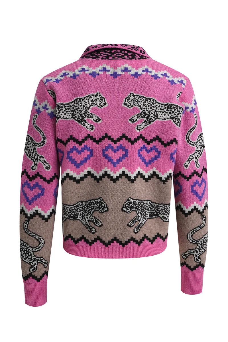 1/1 SLEEVE WITH COLLAR, LIGHT FUCHSIA PRINT