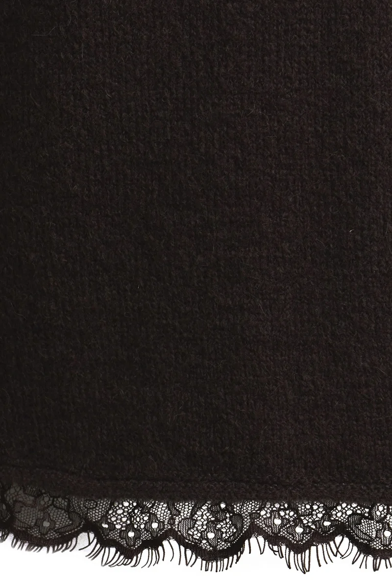 ROUND NECK 1/1 SLEEVE AE LACE AT HE, MOCCA