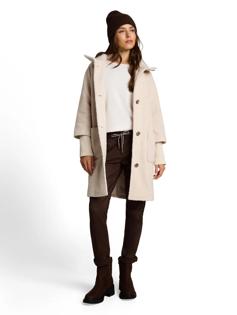 boucle coat, cold beige