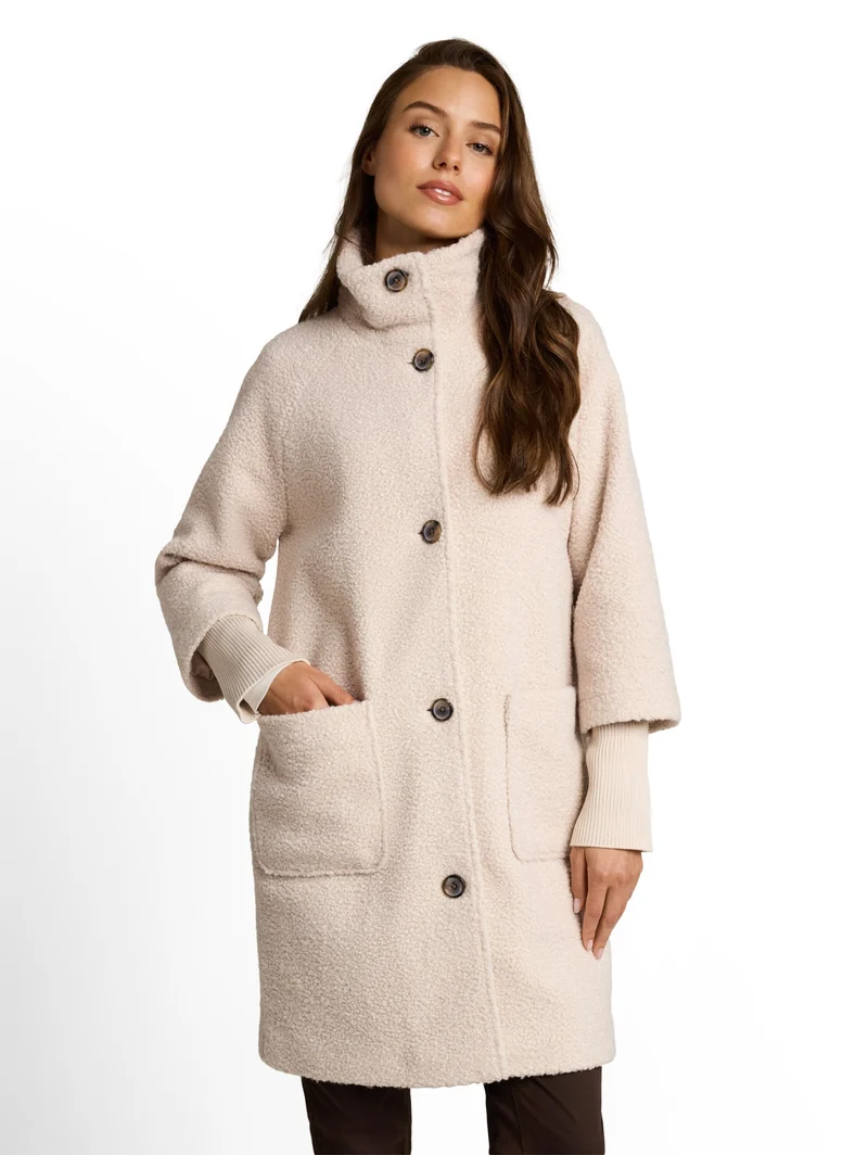 boucle coat, cold beige