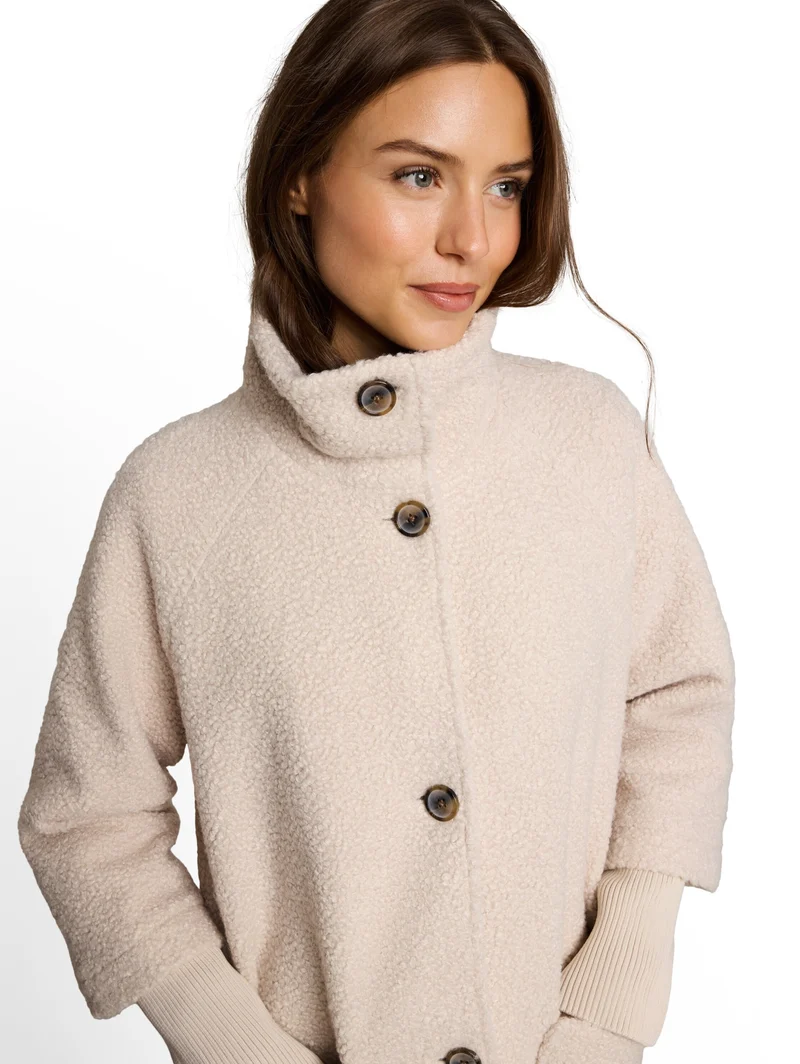 boucle coat, cold beige