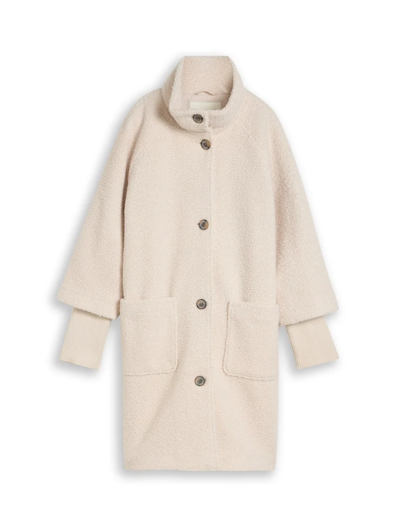 boucle coat, cold beige